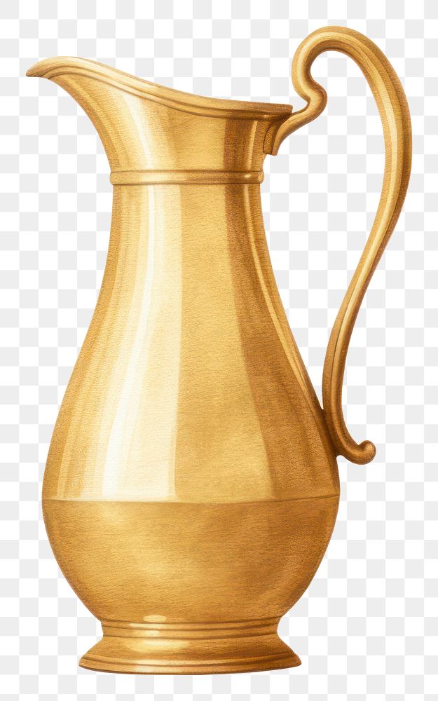 PNG Gold jug white background refreshment.