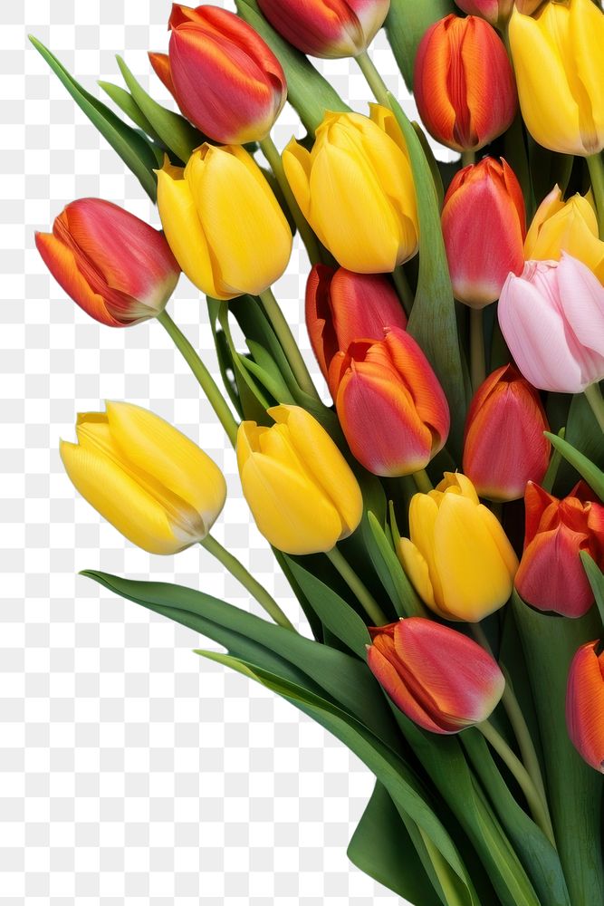 PNG Bouquet of tulips flower petal plant. AI generated Image by rawpixel.