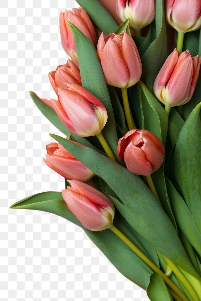 PNG Bouquet of tulips flower petal plant. AI generated Image by rawpixel.
