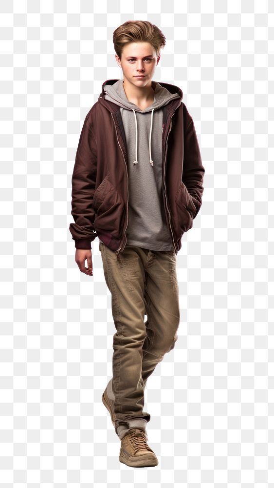 PNG Teenage boy sweatshirt jacket sleeve.
