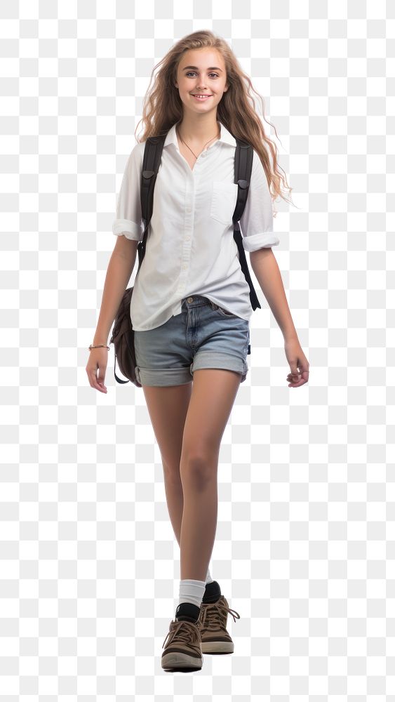 PNG Teenage girl footwear walking shorts.