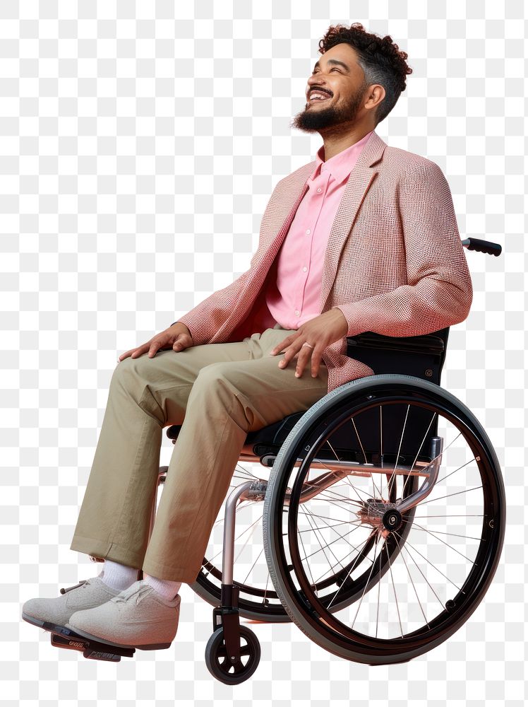 PNG A man on wheelchair sitting person adult. AI generated Image by rawpixel.