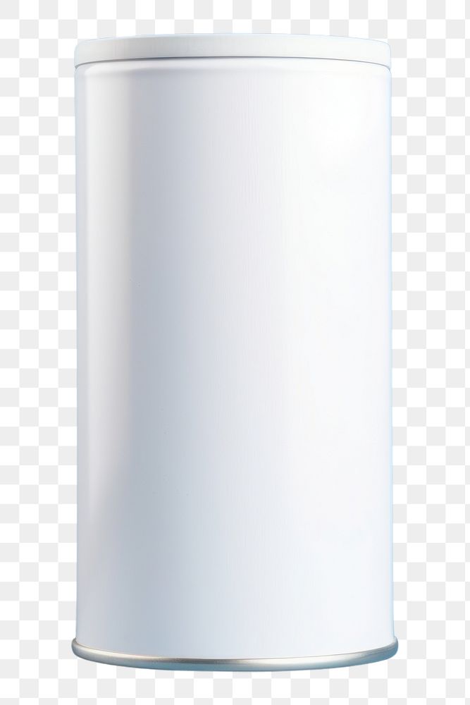 PNG Can mockup cylinder white blue.