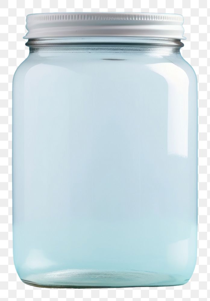 PNG Jar mockup blue drinkware container.
