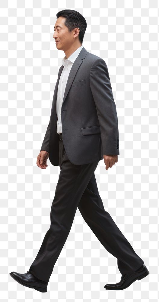 PNG  A chinese businessman walking footwear tuxedo. AI generated Image by rawpixel.