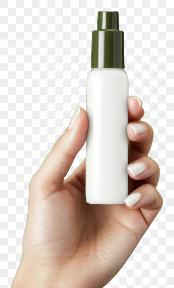 PNG  Dropper bottle mockup cosmetics holding green.