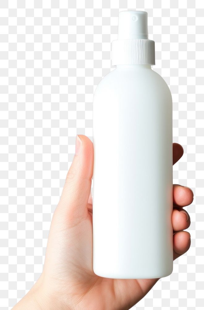 PNG  Dropper bottle mockup holding hand container.