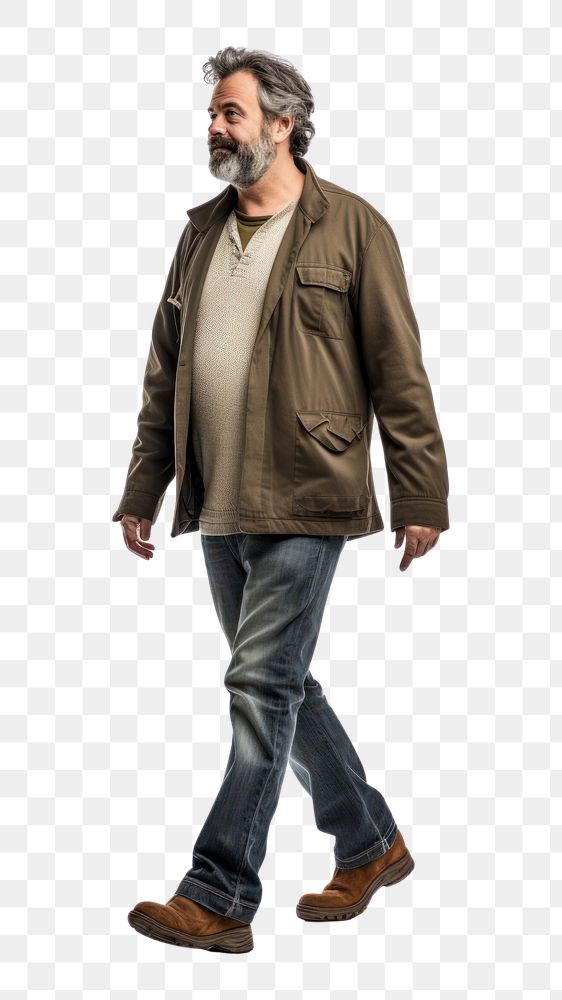 PNG Man walking footwear jacket.