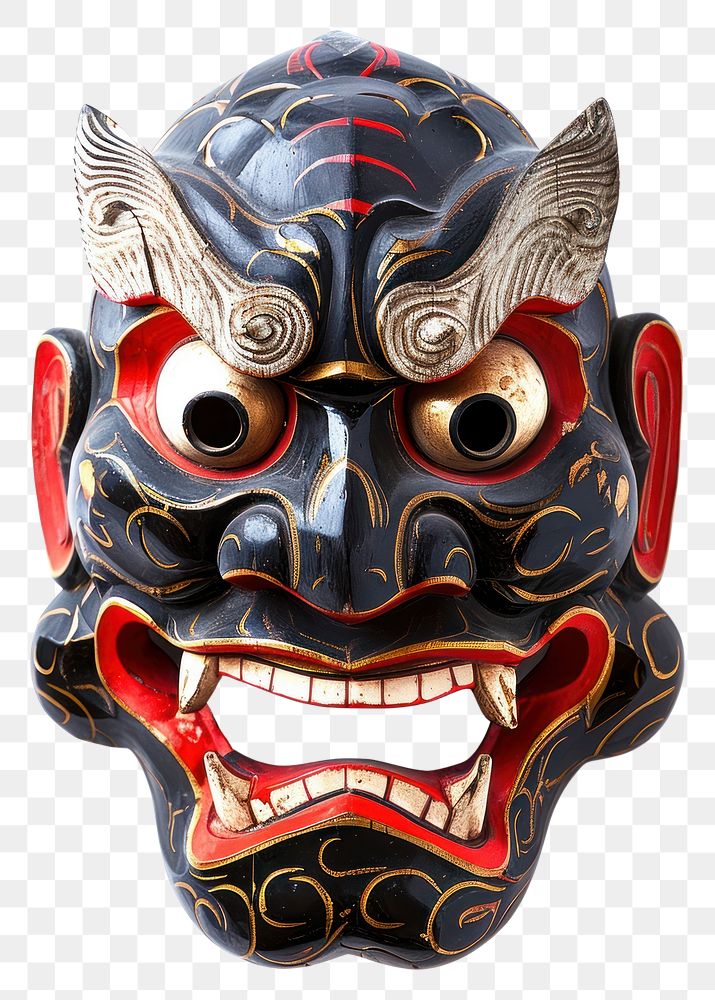 PNG Traditional Asian japanese mask white background representation architecture