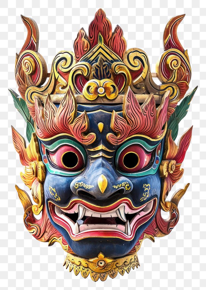 PNG Traditional Asian mask white background representation spirituality