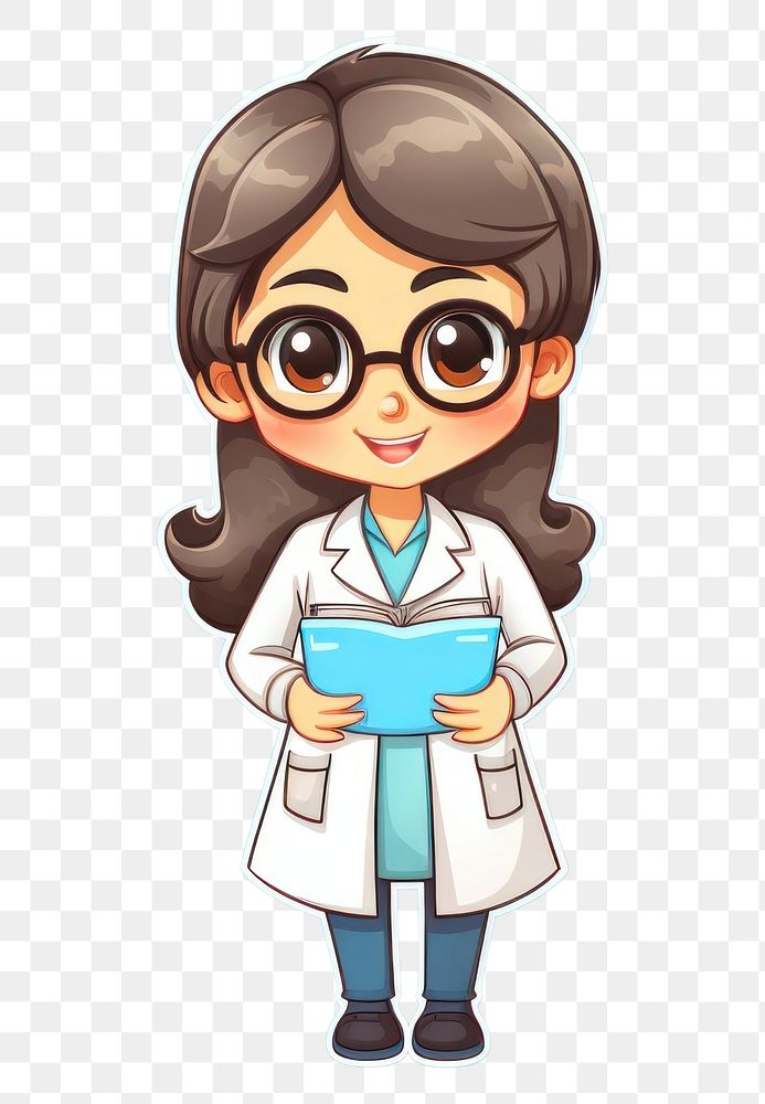 PNG  Pharmacist cartoon character biochemistry stethoscope publication.