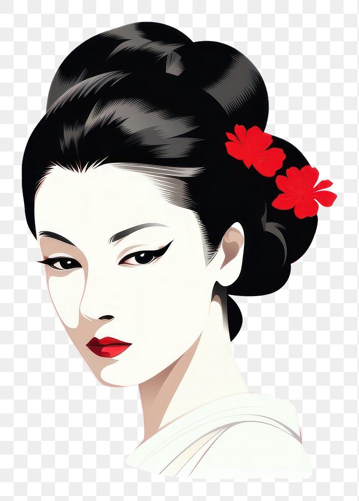 PNG  Geisha portrait adult art.