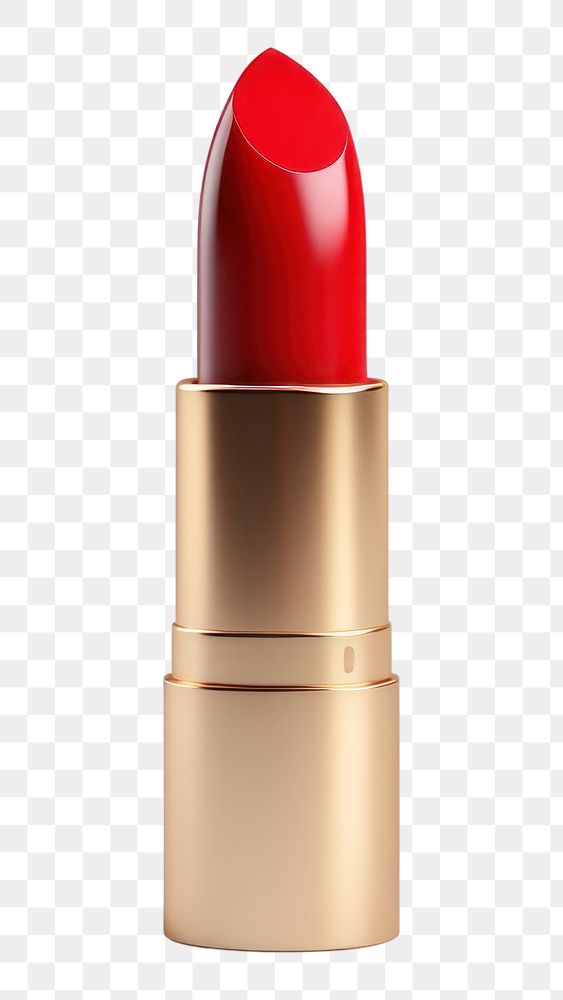 PNG Red lipstick cosmetics white background capsule.