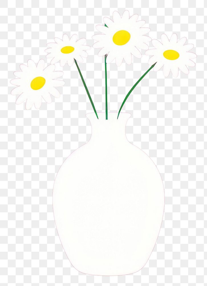 PNG Flower daisy plant vase.