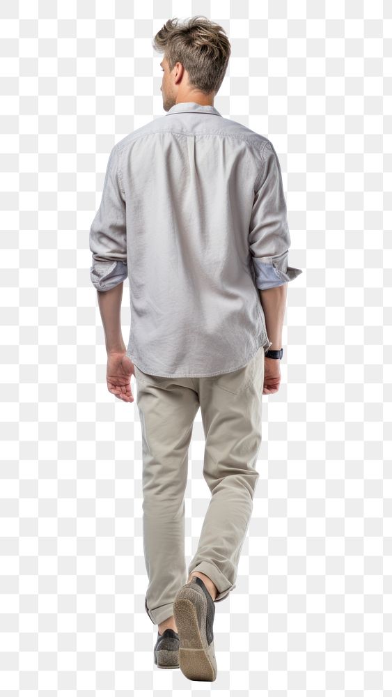 PNG  Man walking standing t-shirt. AI generated Image by rawpixel.