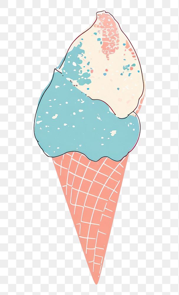PNG  Ice cream cone dessert white background cartoon. AI generated Image by rawpixel.