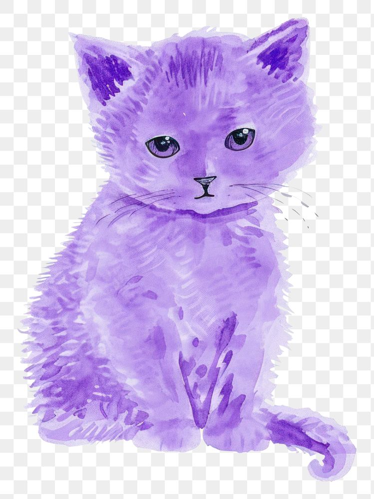 PNG  Purple kitten animal mammal cute. AI generated Image by rawpixel.