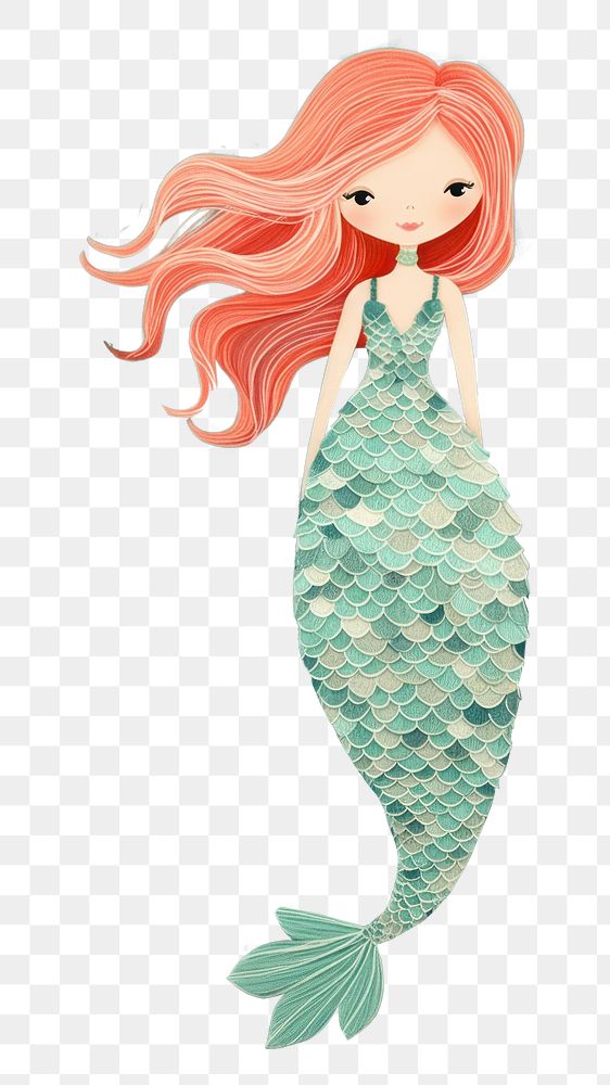 PNG  Cute mermaid wallpaper pattern art.