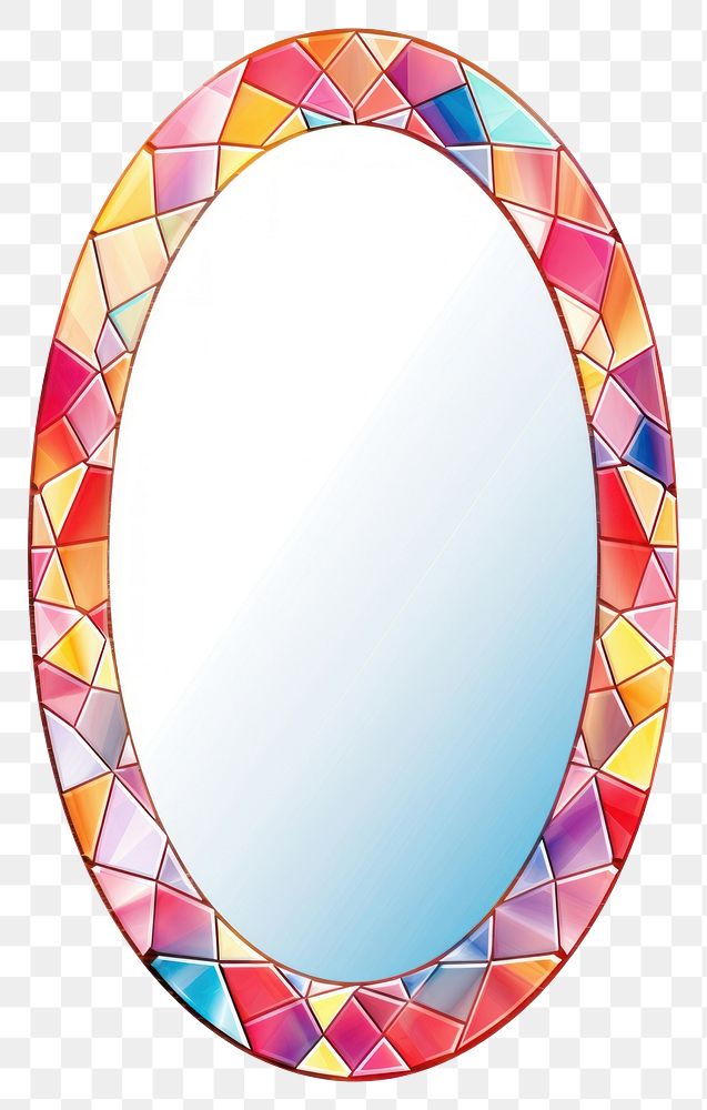 PNG  Oval mirror oval white background.