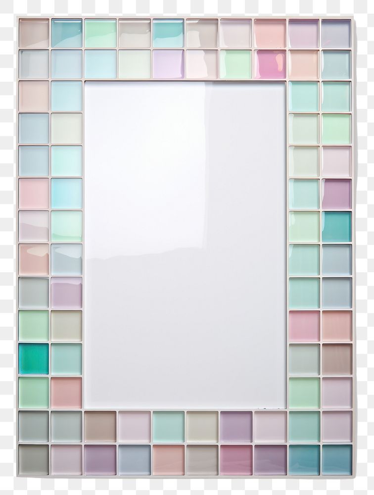 PNG  Rectangle mosaic art white background.