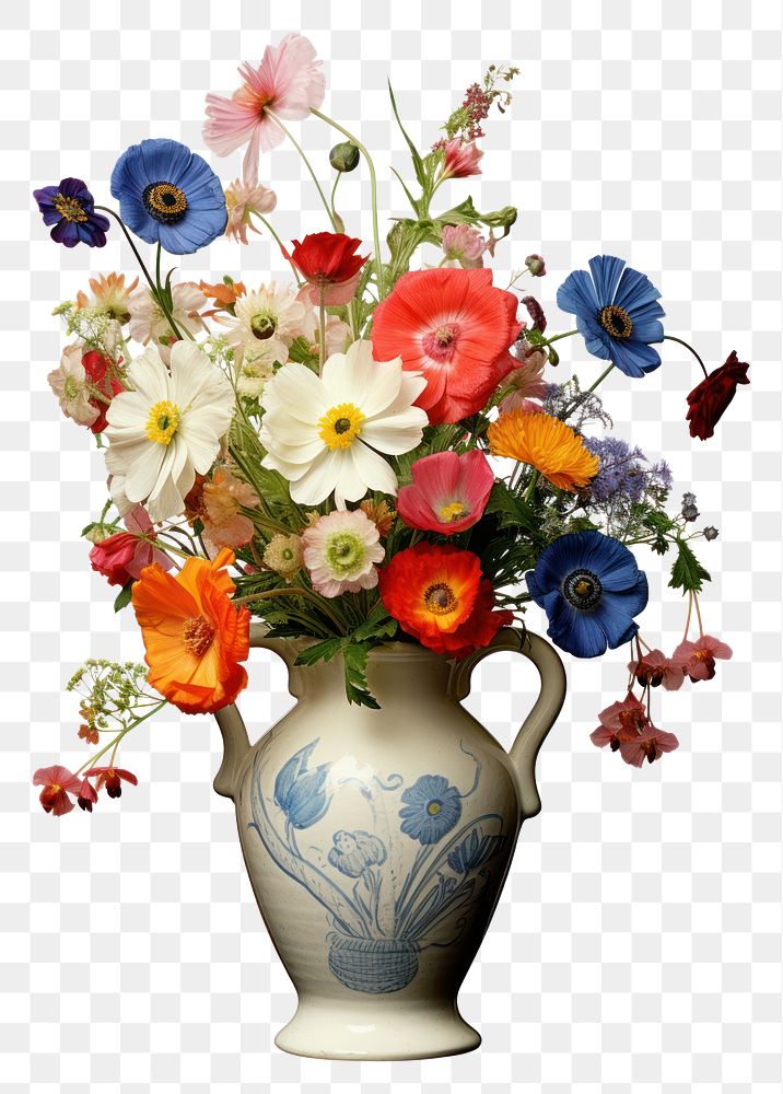 PNG Floral vase flower plant art. AI generated Image by rawpixel.