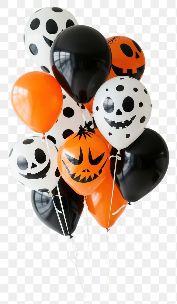 PNG Halloween balloons jack-o'-lantern anthropomorphic representation.