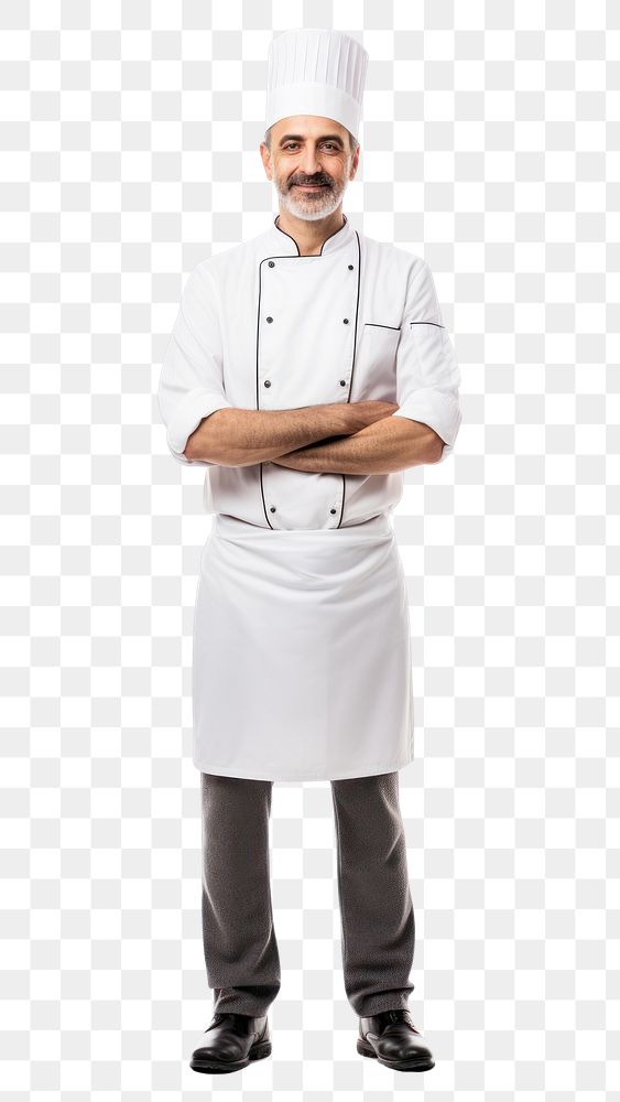 PNG A chef standing adult white background. AI generated Image by rawpixel.