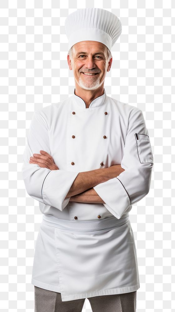PNG A chef standing adult white background. AI generated Image by rawpixel.