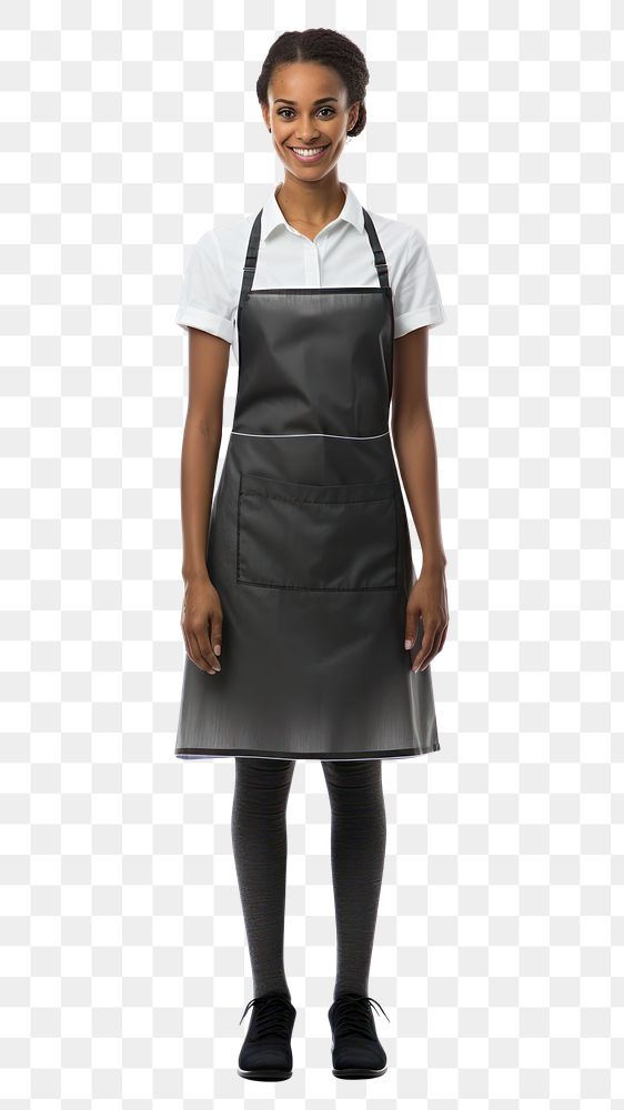 PNG A cleaner standing apron white background. AI generated Image by rawpixel.