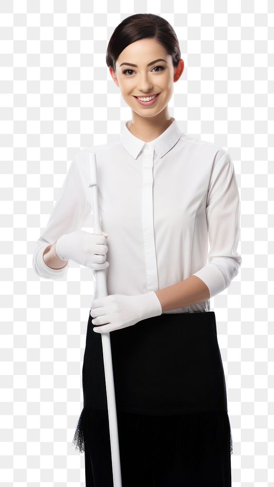 PNG A cleaner standing sleeve blouse. AI generated Image by rawpixel.