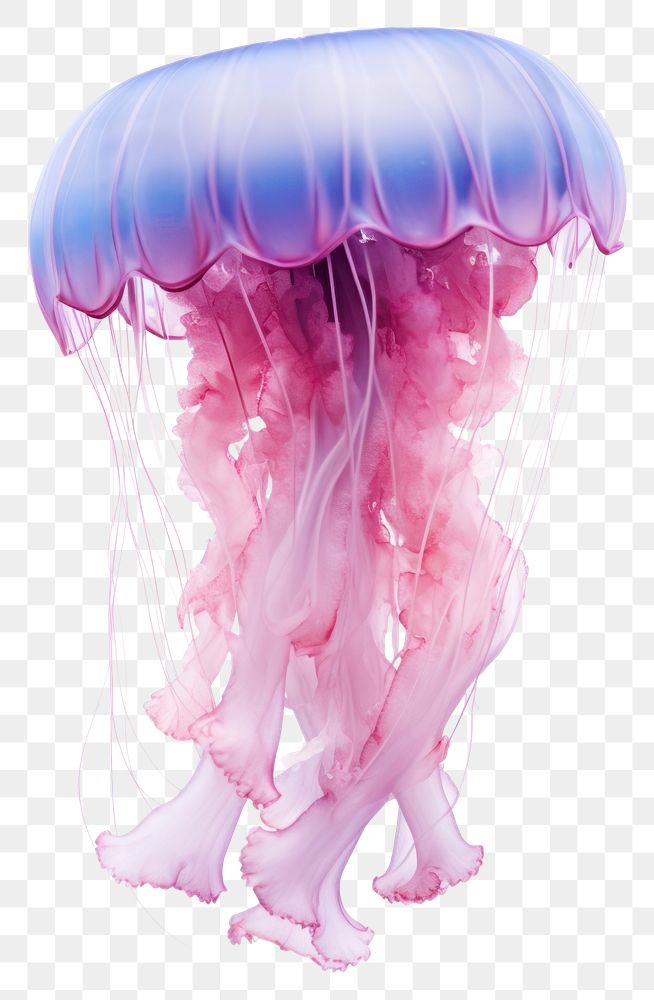 PNG  Jellyfish invertebrate transparent underwater. AI generated Image by rawpixel.