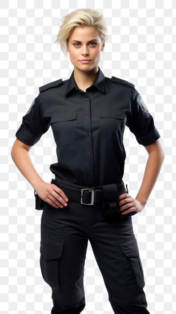 PNG A police standing white background protection. AI generated Image by rawpixel.