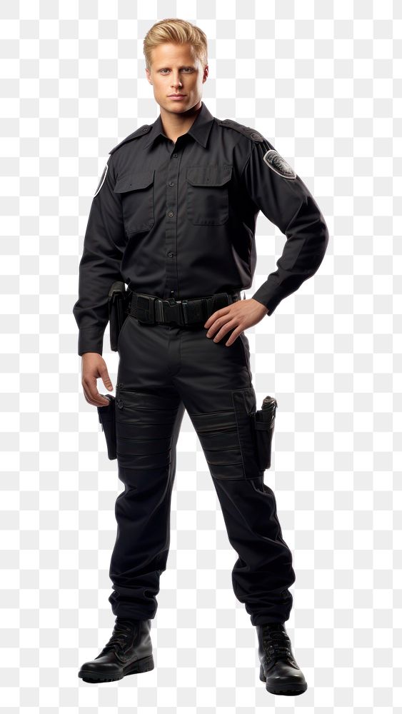 PNG A police standing pants adult. AI generated Image by rawpixel.