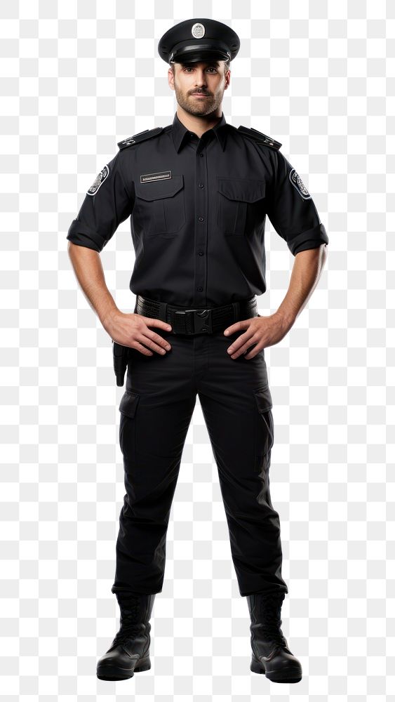 PNG A police standing adult white background. AI generated Image by rawpixel.