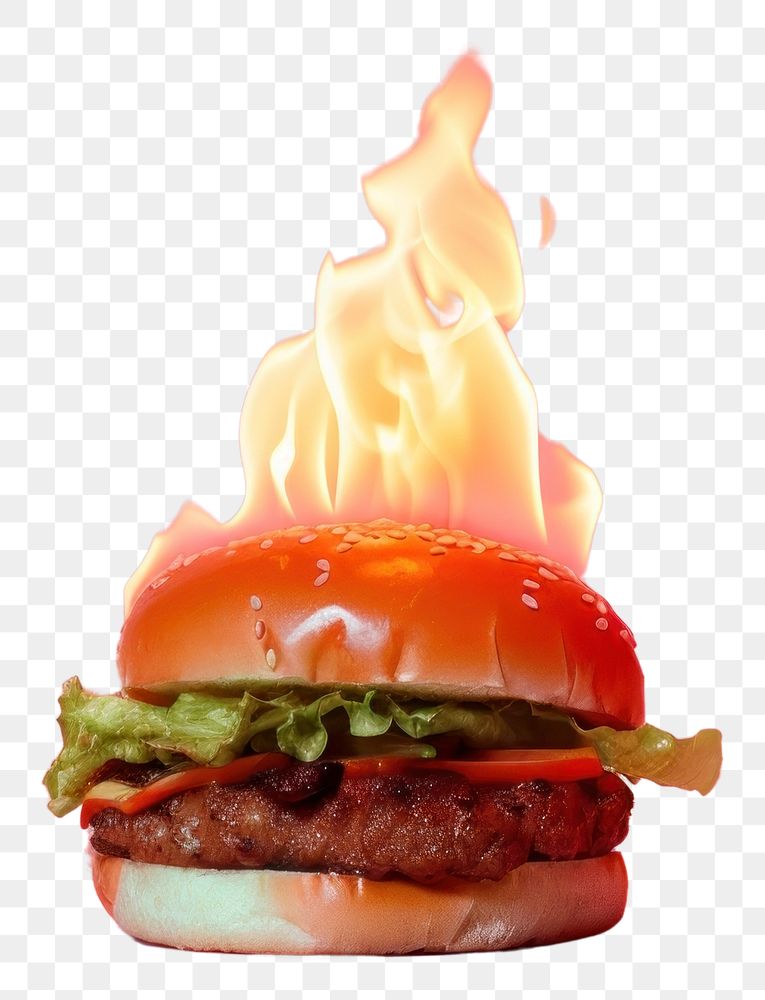 PNG Food fire burning ketchup.