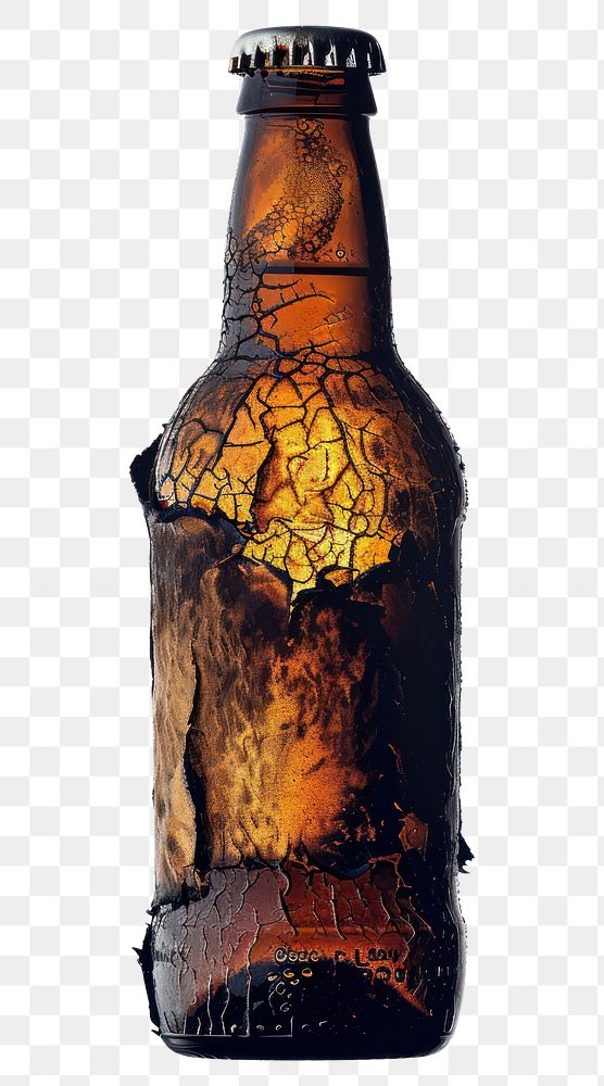PNG  A bottle burnt drink lager beer.