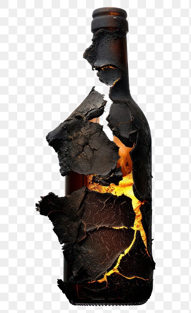 PNG  A bottle burnt drink wine white background.