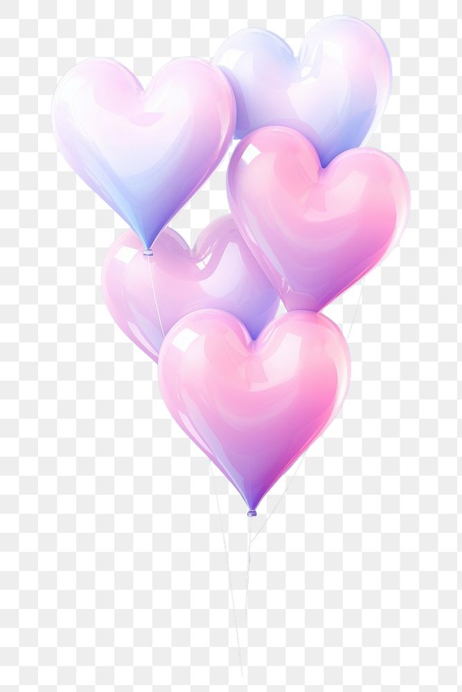 PNG  Balloon hearts celebration softness glowing