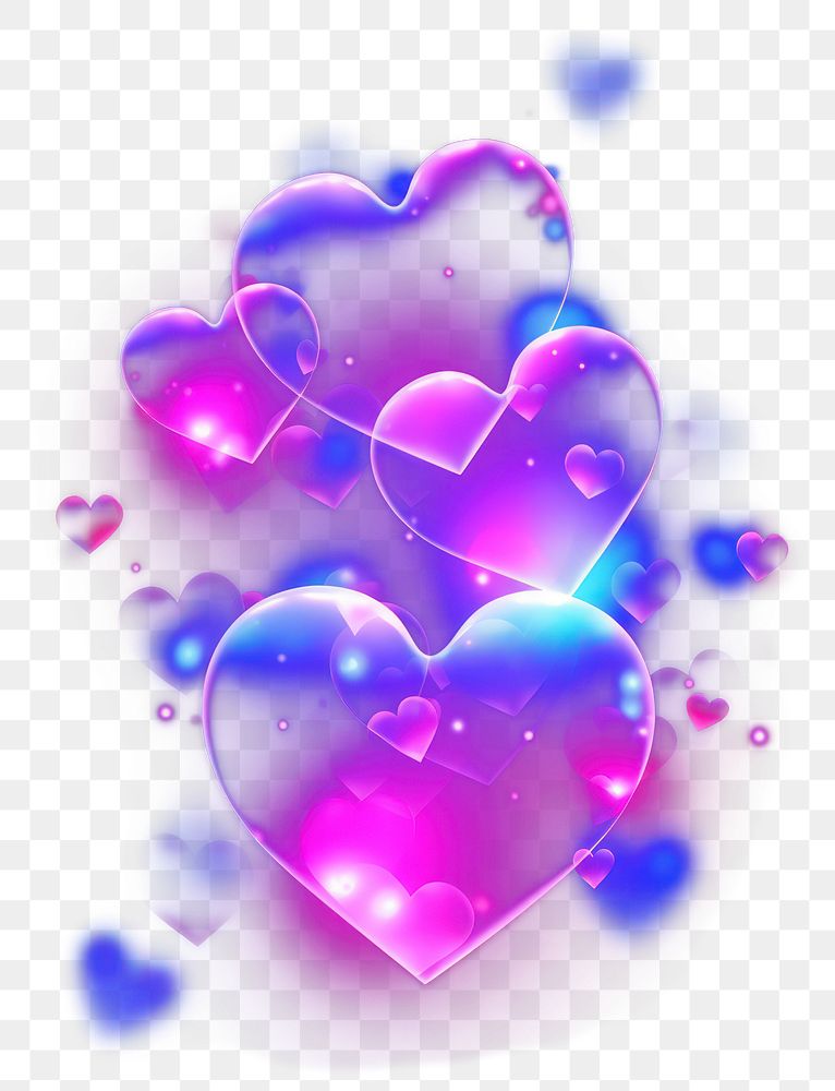 PNG  Light abstract purple heart