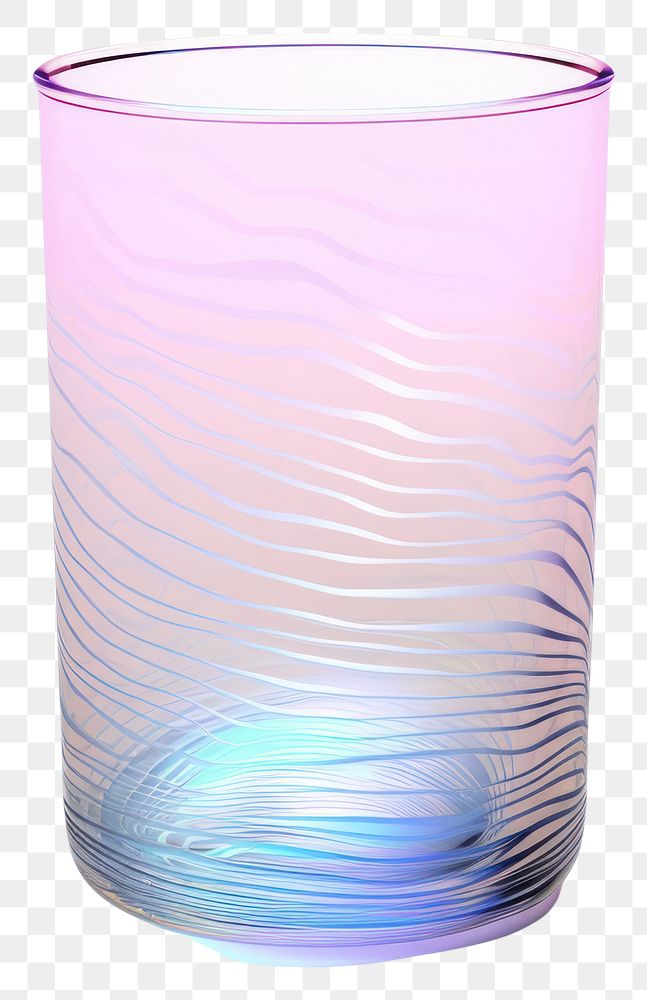 PNG Line pattern glass cylinder vase.