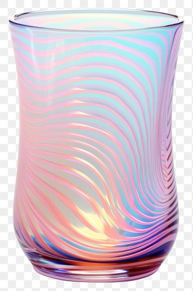 PNG Line pattern glass vase transparent.