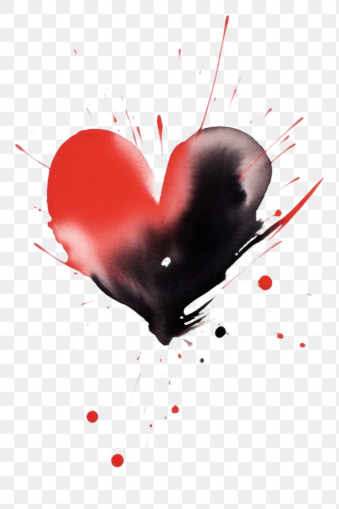 PNG Love heart splattered creativity.
