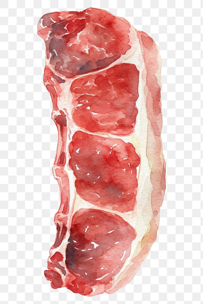 PNG  Raw meat food white background freshness.