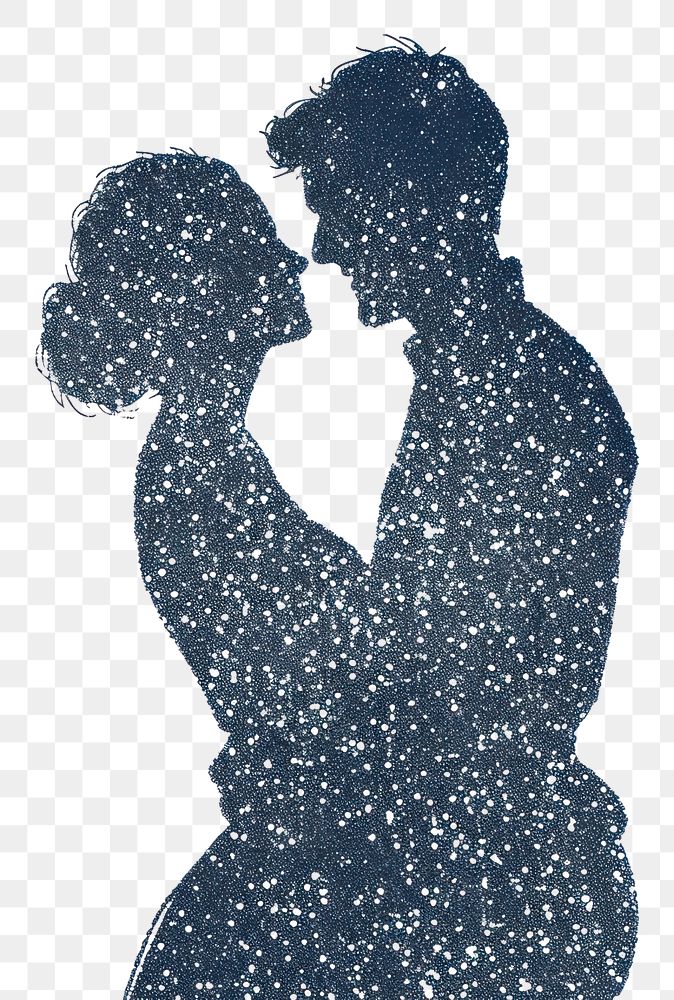 PNG  Antique of love silhouette kissing drawing.