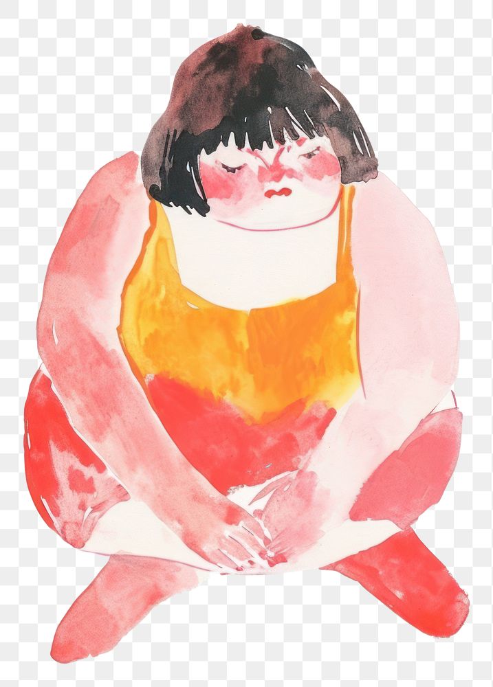 PNG Chubby girl white background creativity painting.