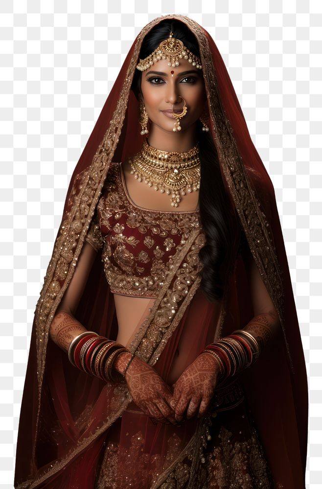 PNG  Indian bride wedding dress tradition.