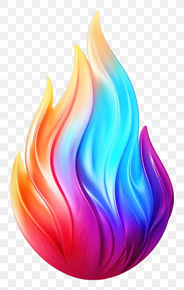 PNG  A fire icon iridescent petal white background creativity.