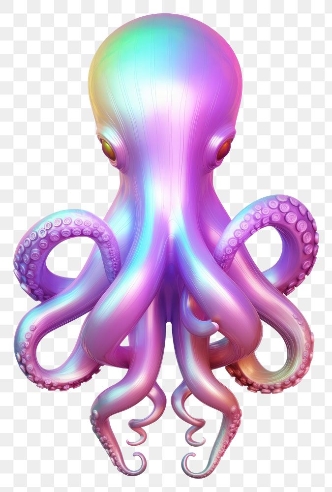 PNG A Octopus icon iridescent octopus animal white background.