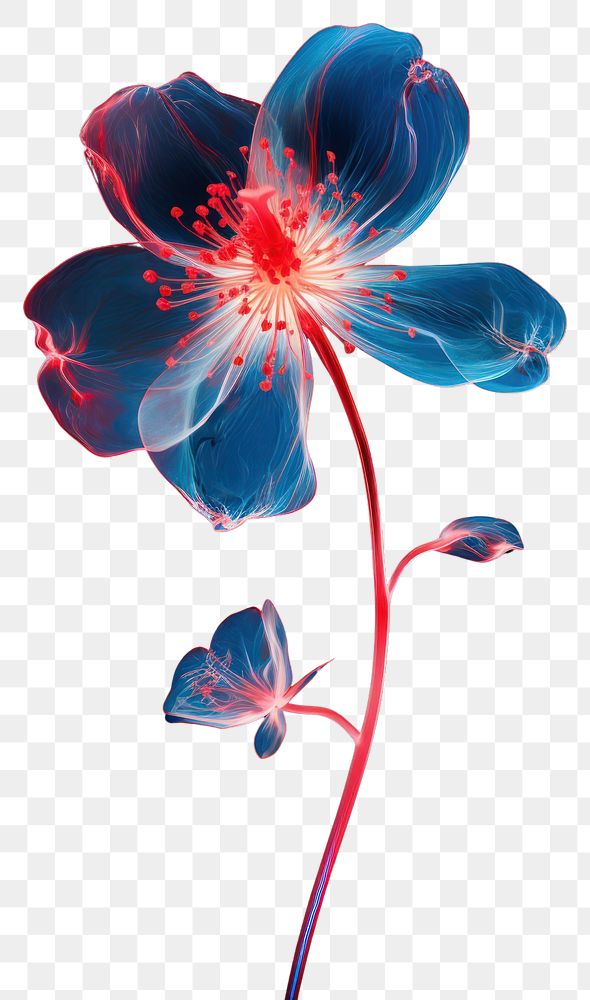 PNG  Flower petal plant blue. AI generated Image by rawpixel.