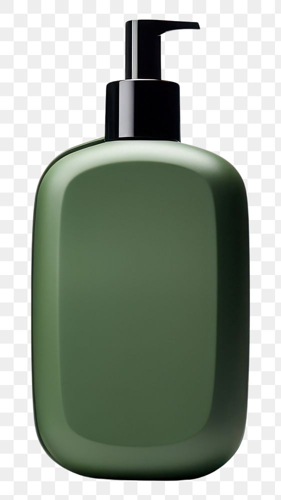 PNG  Ceremic SHAMPOO BOTTLE in army green bottle perfume white background. AI generated Image by rawpixel.